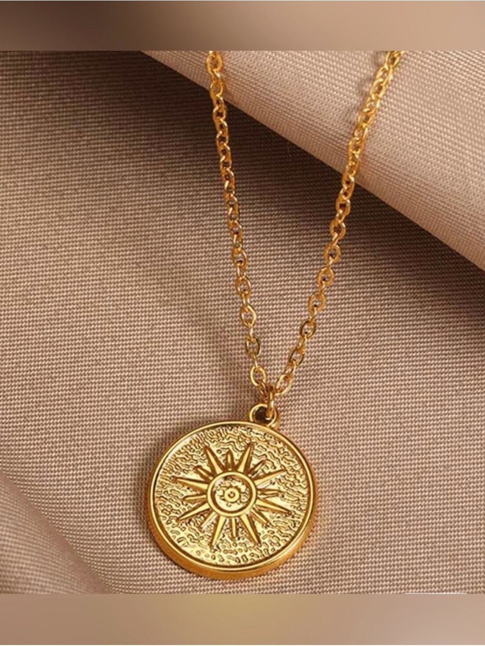 Gold Sunburst Medallion
Necklace Stainless Steel - Picture 3 of 5